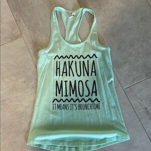 Mint Green Graphic Tank Top
